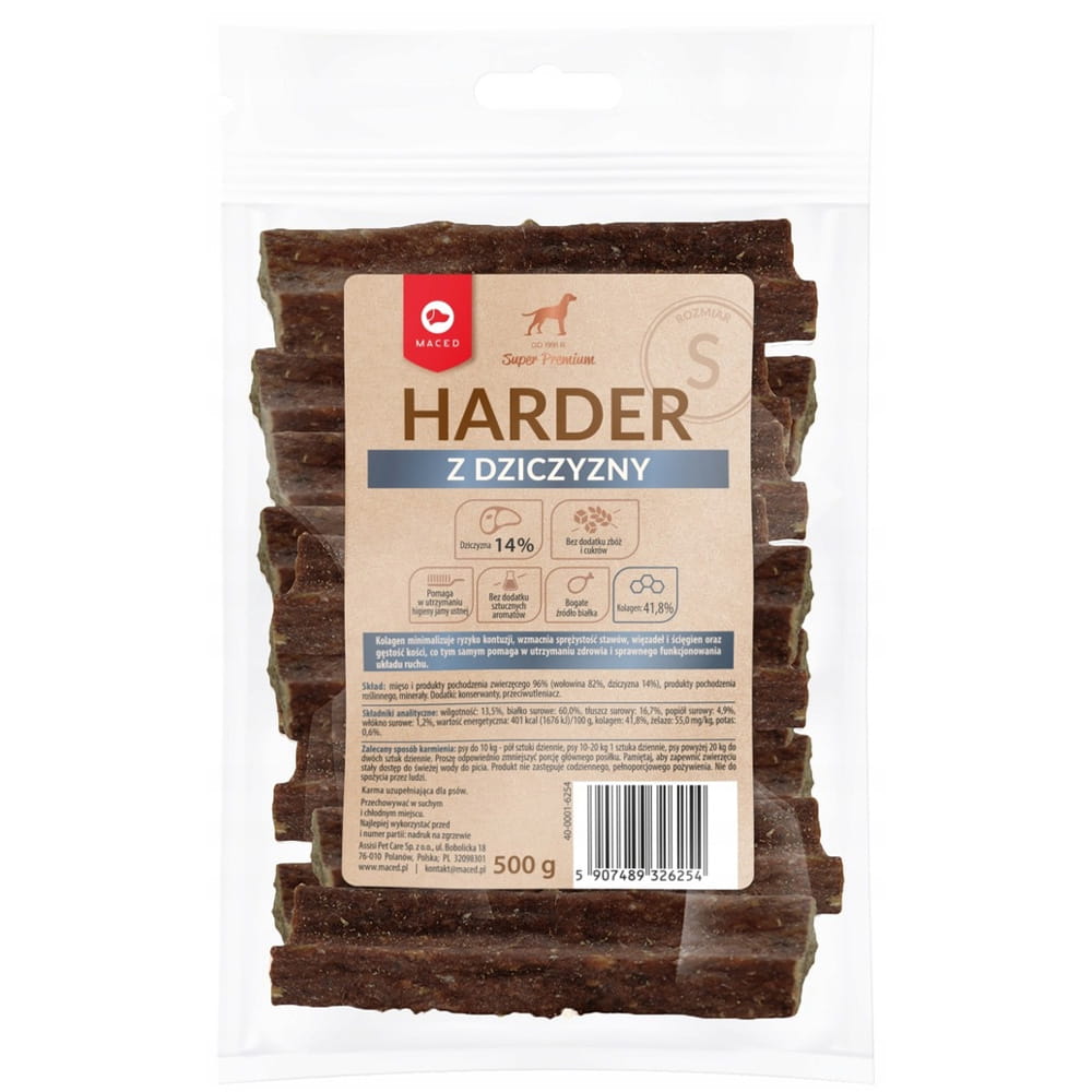 Maced Harder Wołowy z Dziczyzną Gryzak Przysmak Dla Psa 500g